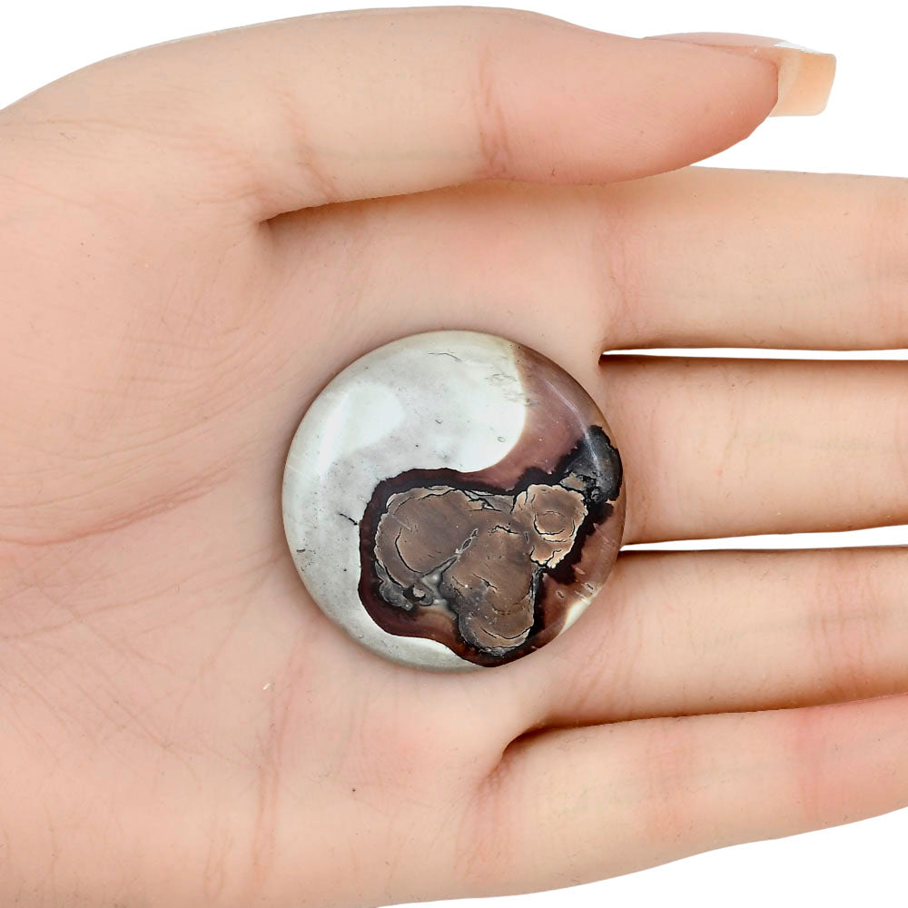 Coffee Bean Jasper 34x34x4.5 mm Round Gemstone LS01875-28