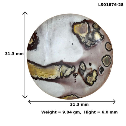 Coffee Bean Jasper 31.3x31.3x6 mm Round Gemstone LS01876-28