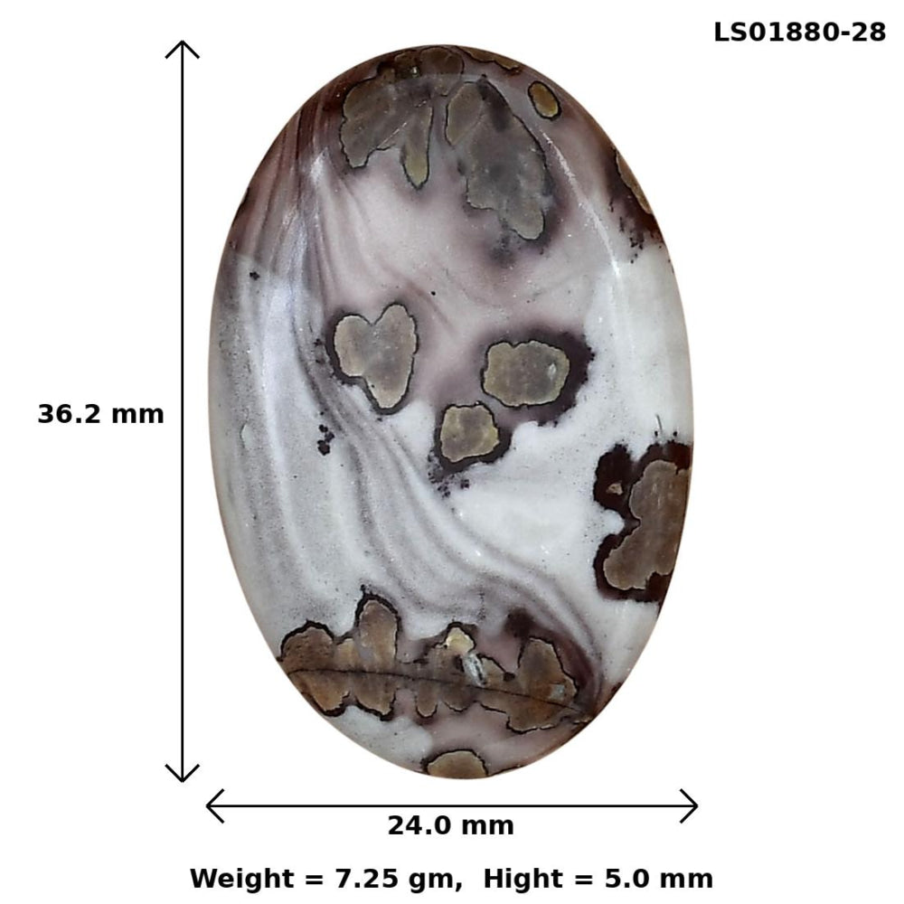 Coffee Bean Jasper 36.2x24x5 mm Oval Gemstone LS01880-28