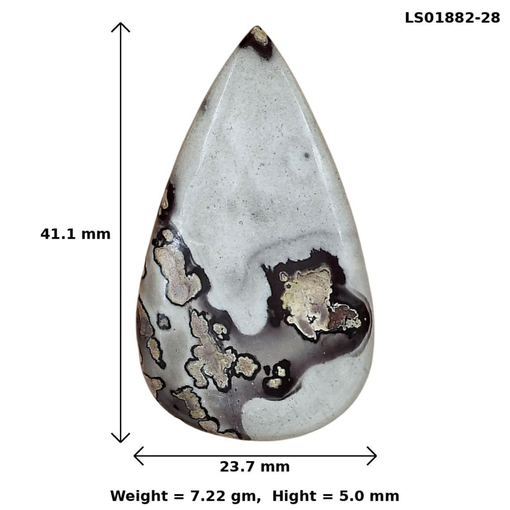 Coffee Bean Jasper 41.1x23.7x5 mm Pear Gemstone LS01882-28