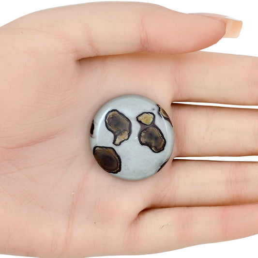 Coffee Bean Jasper 29.8x29.8x5 mm Round Gemstone LS01887-28