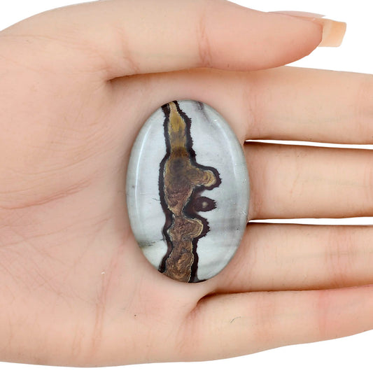 Coffee Bean Jasper 44.2x30x5 mm Oval Gemstone LS01889-28