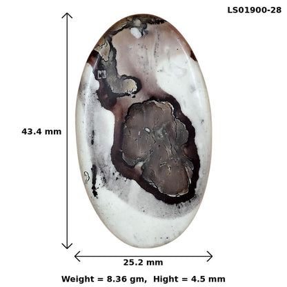 Coffee Bean Jasper 43.4x25.2x4.5 mm Oval Gemstone LS01900-28
