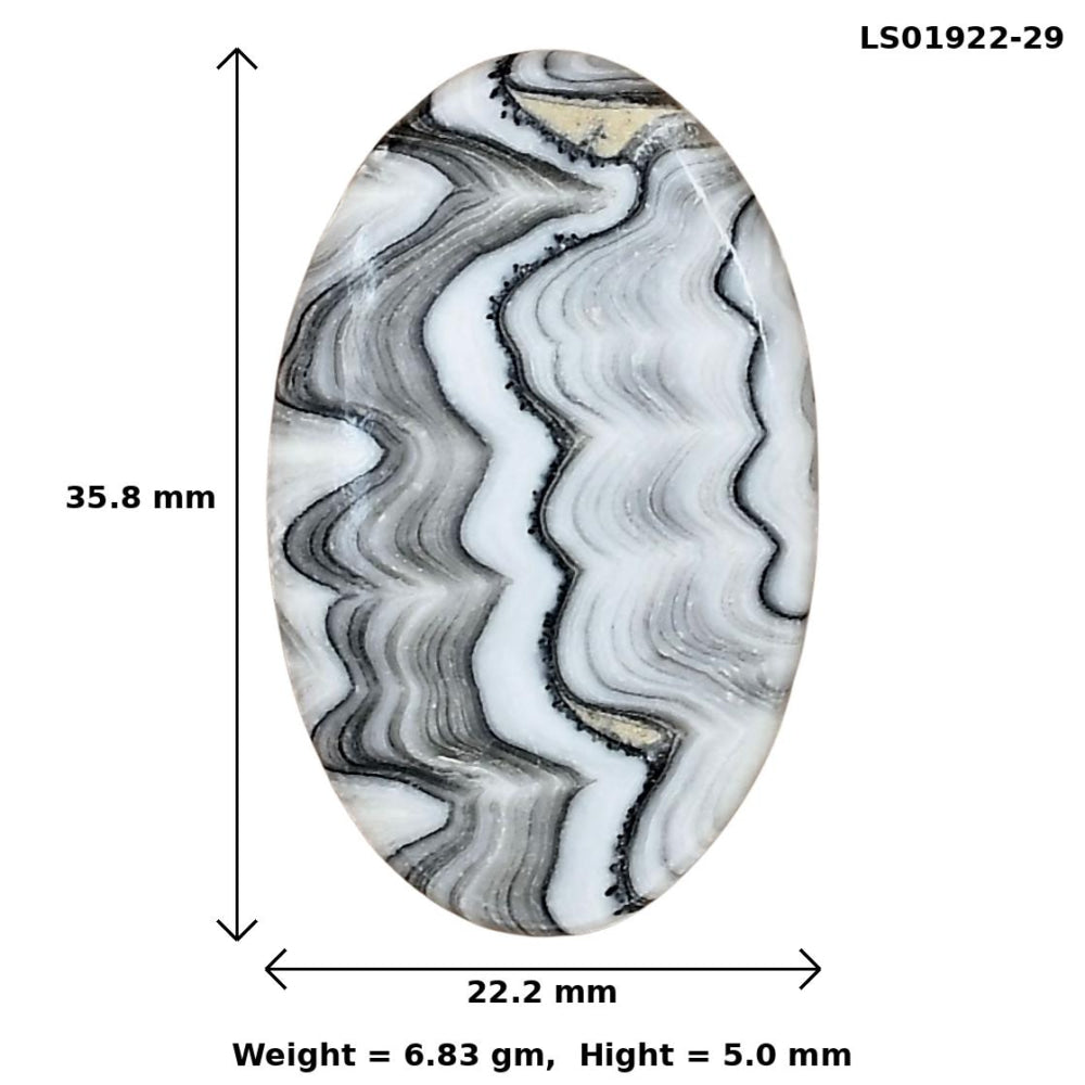 Crazy Lace Agate 35.8x22.2x5 mm Oval Gemstone LS01922-29