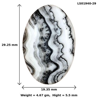 Crazy Lace Agate 29.25x19.35x5.5 mm Oval Gemstone LS01940-29