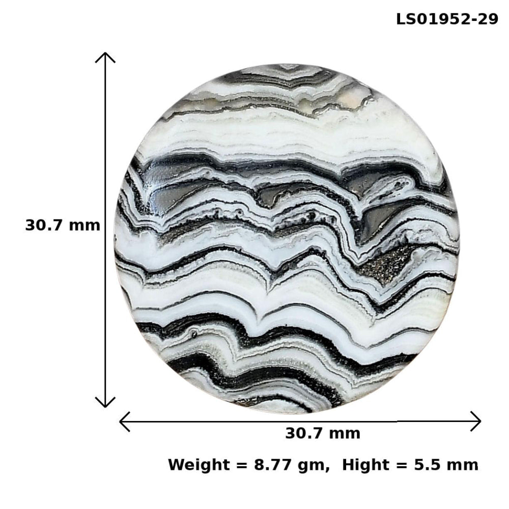 Crazy Lace Agate 30.7x30.7x5.5 mm Round Gemstone LS01952-29