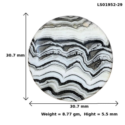 Crazy Lace Agate 30.7x30.7x5.5 mm Round Gemstone LS01952-29