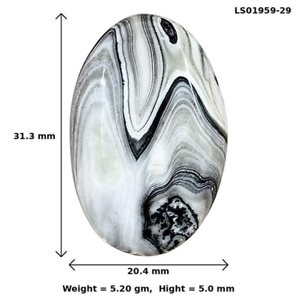 Crazy Lace Agate 31.3x20.4x5 mm Oval Gemstone LS01959-29
