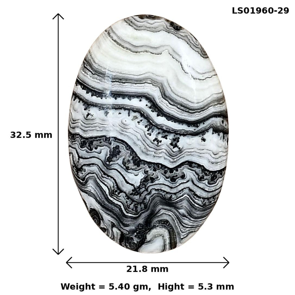 Crazy Lace Agate 32.5x21.8x5.3 mm Oval Gemstone LS01960-29
