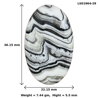 Crazy Lace Agate 36.15x22.15x5.5 mm Oval Gemstone LS01964-29