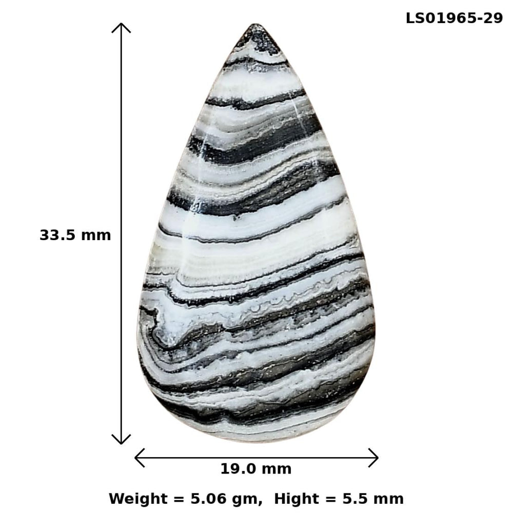 Crazy Lace Agate 33.5x19x5.5 mm Pear Gemstone LS01965-29