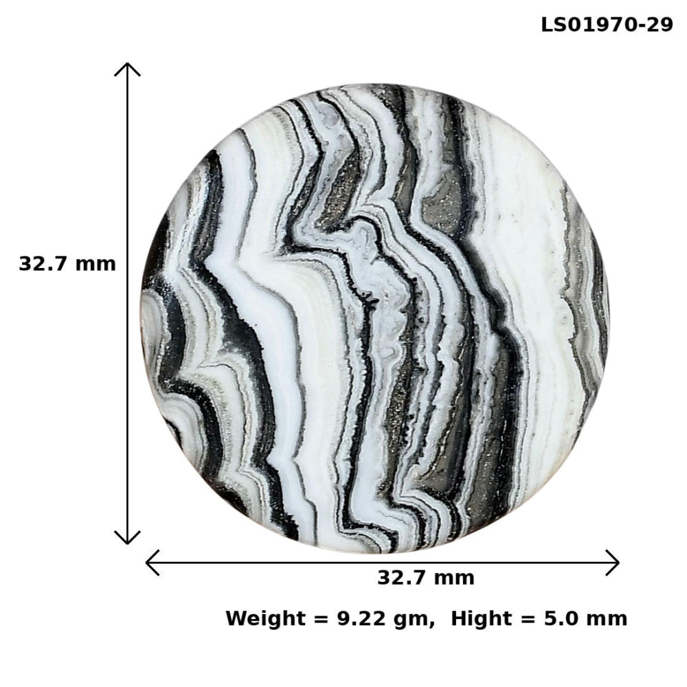 Crazy Lace Agate 32.7x32.7x5 mm Round Gemstone LS01970-29
