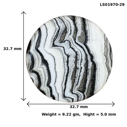 Crazy Lace Agate 32.7x32.7x5 mm Round Gemstone LS01970-29