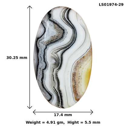 Crazy Lace Agate 30.25x17.4x5.5 mm Oval Gemstone LS01974-29