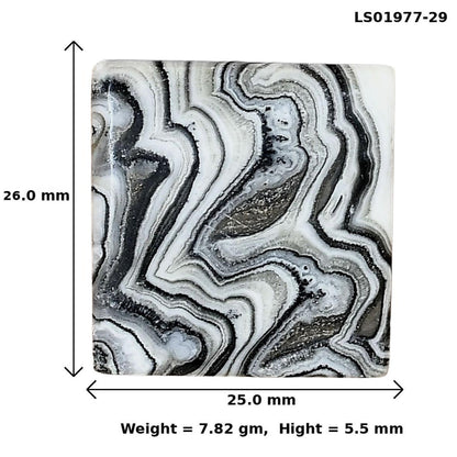 Crazy Lace Agate 26x25x5.5 mm Baguette Gemstone LS01977-29