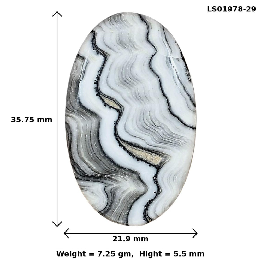 Crazy Lace Agate 35.75x21.9x5.5 mm Oval Gemstone LS01978-29