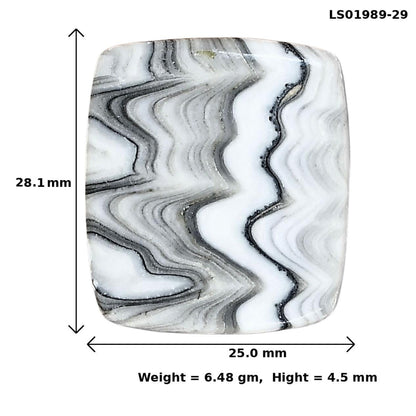 Crazy Lace Agate 28.1x25x4.5 mm Baguette Gemstone LS01989-29