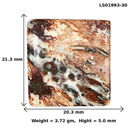 Leopard Skin Jasper 21.3x20.3x5 mm Baguette Gemstone LS01993-30