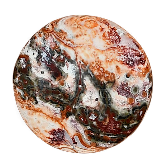 Leopard Skin Jasper 21x21x5 mm Round Gemstone LS01995-30