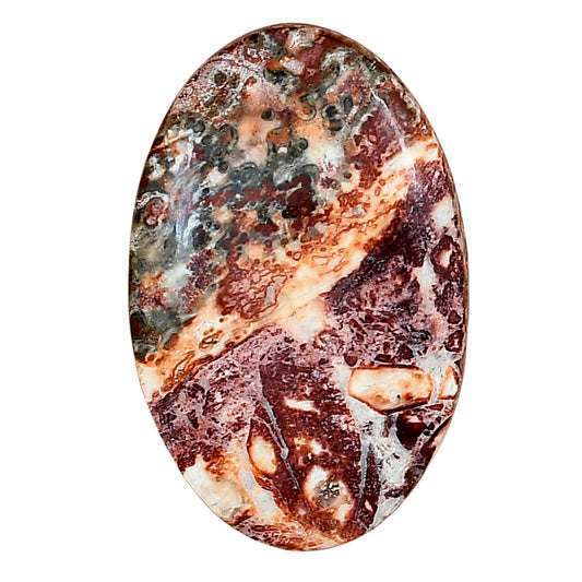 Leopard Skin Jasper 33.25x21.5x5.5 mm Oval Gemstone LS02001-30