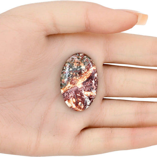 Leopard Skin Jasper 33.25x21.5x5.5 mm Oval Gemstone LS02001-30