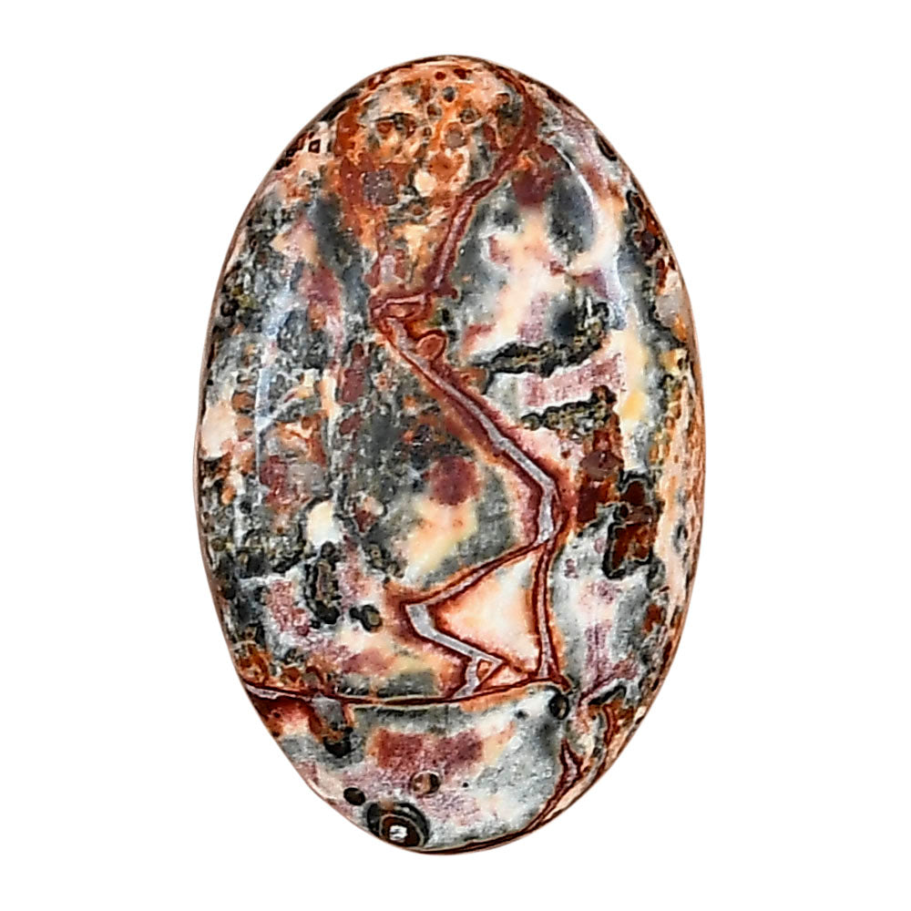 Leopard Skin Jasper 27.8x17.85x5.5 mm Oval Gemstone LS02005-30