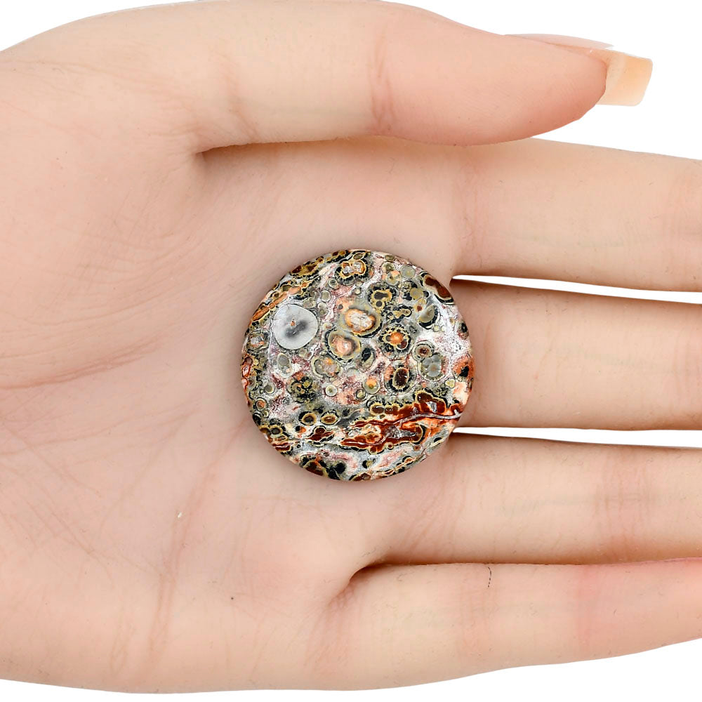 Leopard Skin Jasper 29.5x29.5x5 mm Round Gemstone LS02006-30