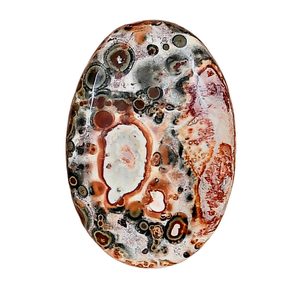 Leopard Skin Jasper 27.7x19x5 mm Oval Gemstone LS02007-30