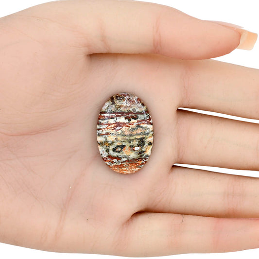 Leopard Skin Jasper 28.25x19.75x4.5 mm Oval Gemstone LS02009-30