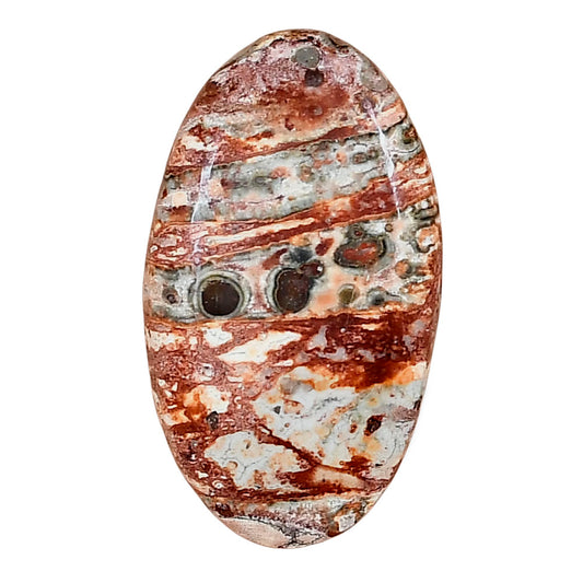 Leopard Skin Jasper 31.6x18.1x5 mm Oval Gemstone LS02012-30