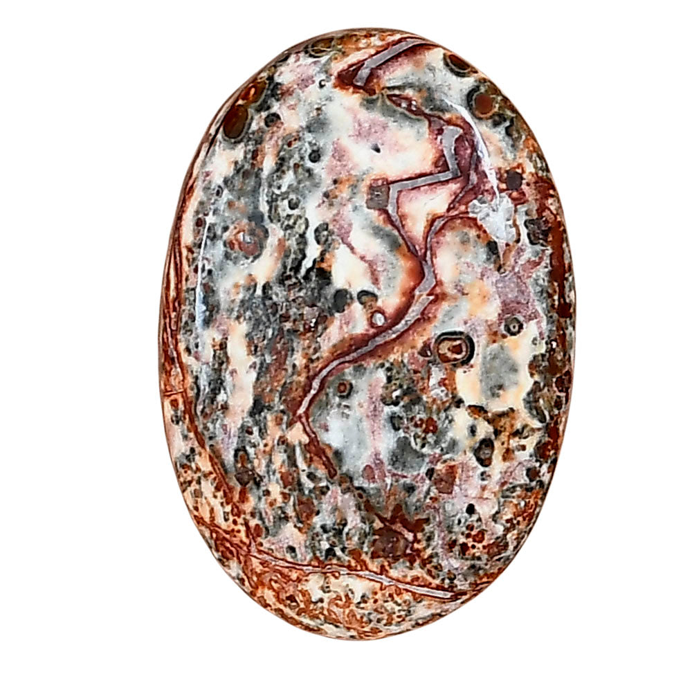 Leopard Skin Jasper 28.75x19.6x5 mm Oval Gemstone LS02013-30