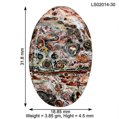 Leopard Skin Jasper 31.8x18.85x4.5 mm Oval Gemstone LS02014-30