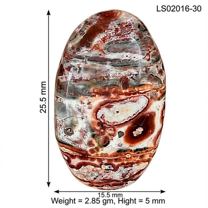 Leopard Skin Jasper 25.5x15.5x5 mm Oval Gemstone LS02016-30