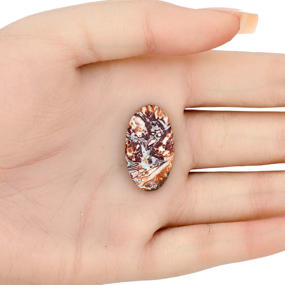 Leopard Skin Jasper 27.2x15.5x4.5 mm Oval Gemstone LS02020-30