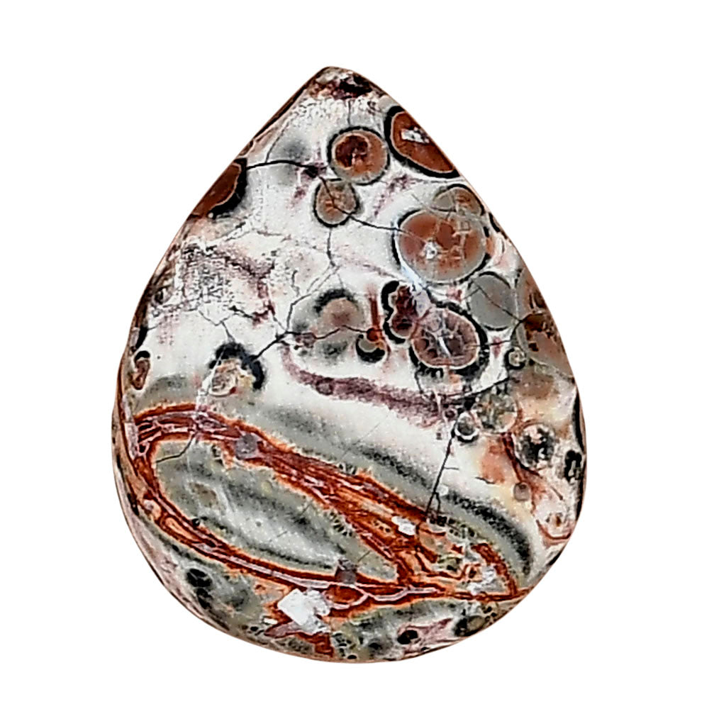 Leopard Skin Jasper 21.15x16.7x5 mm Pear Gemstone LS02023-30