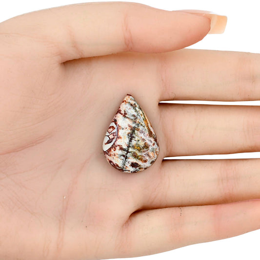 Leopard Skin Jasper 27.6x19.25x6 mm Pear Gemstone LS02027-30