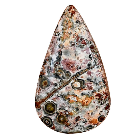 Leopard Skin Jasper 33.7x19.75x5 mm Pear Gemstone LS02030-30