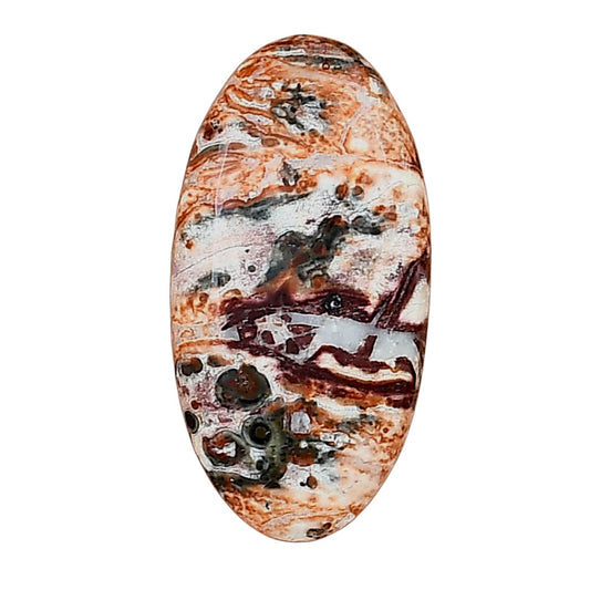 Leopard Skin Jasper 26.55x13.5x4 mm Oval Gemstone LS02033-30