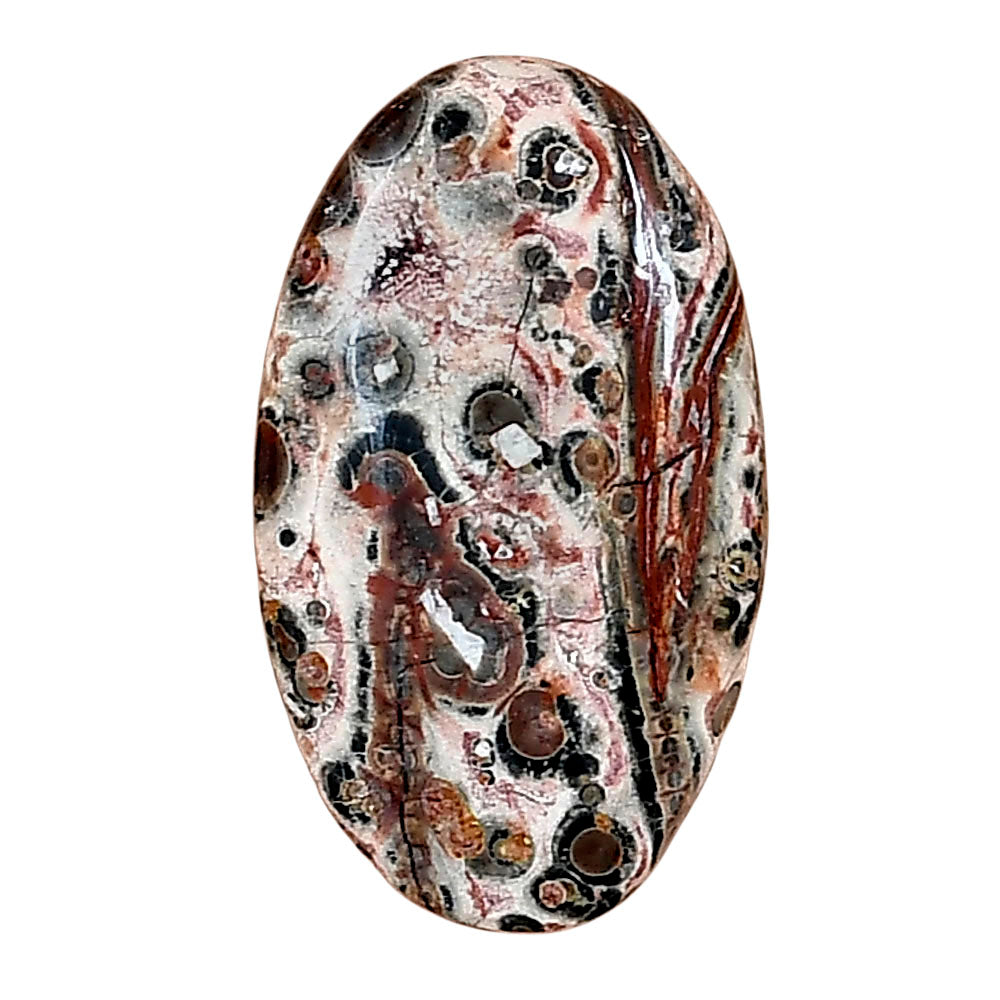 Leopard Skin Jasper 25.55x15x4.5 mm Oval Gemstone LS02034-30