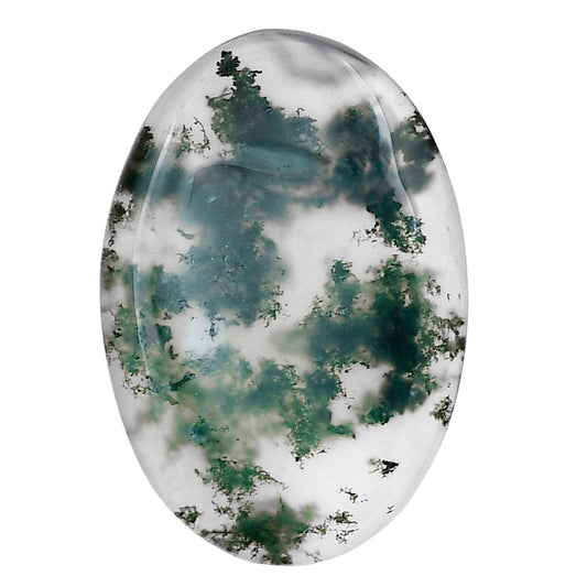 Green Moss Agate 33.6x23x4.7 mm Oval Gemstone LS02035-31