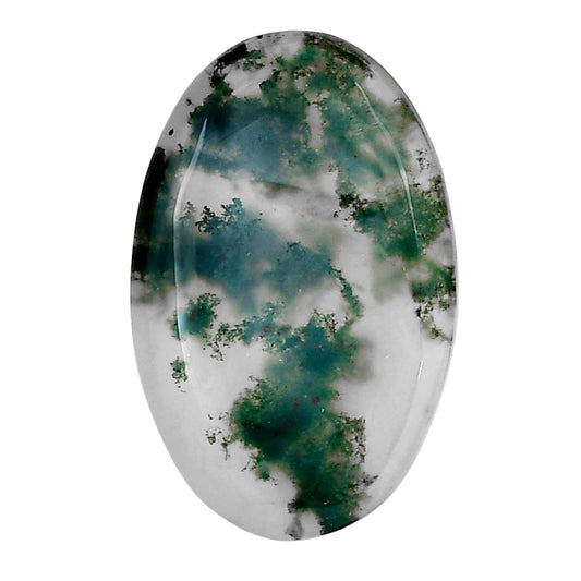 Green Moss Agate 30.75x19.7x5 mm Oval Gemstone LS02037-31