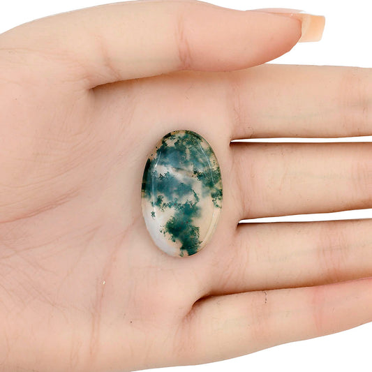 Green Moss Agate 30.75x19.7x5 mm Oval Gemstone LS02037-31