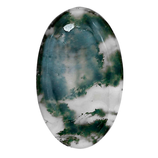 Green Moss Agate 33x20.3x5 mm Oval Gemstone LS02038-31