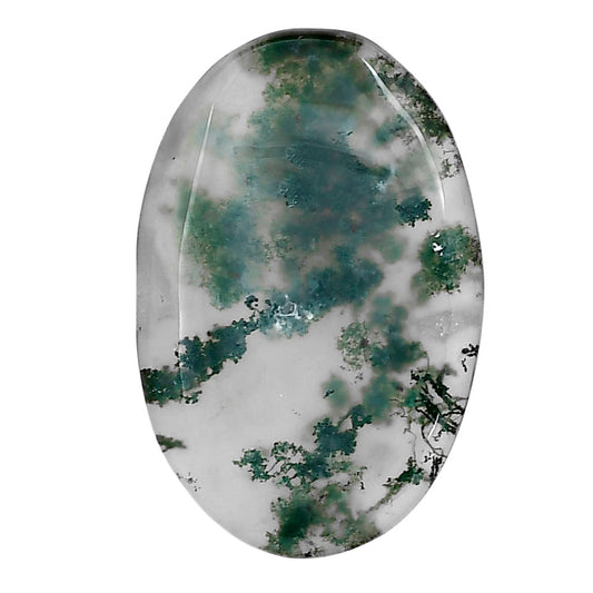 Green Moss Agate 32.9x21.55x4 mm Oval Gemstone LS02040-31