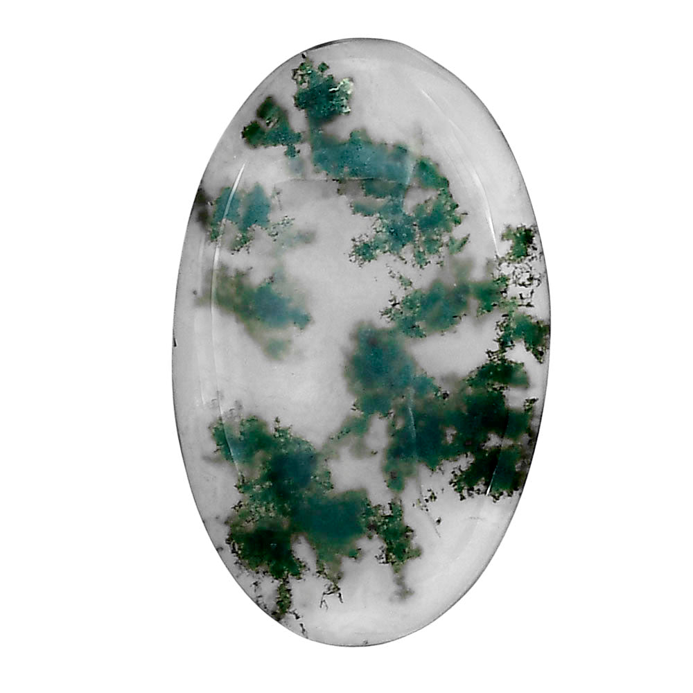 Green Moss Agate 32.35x20x4 mm Oval Gemstone LS02041-31