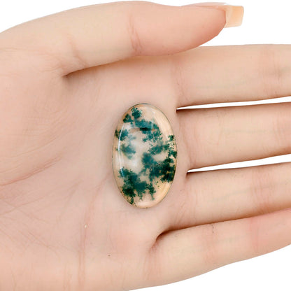 Green Moss Agate 32.35x20x4 mm Oval Gemstone LS02041-31