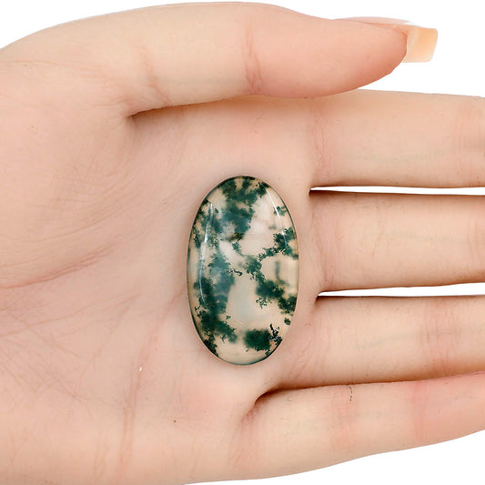 Green Moss Agate 35x20.65x4.7 mm Oval Gemstone LS02042-31