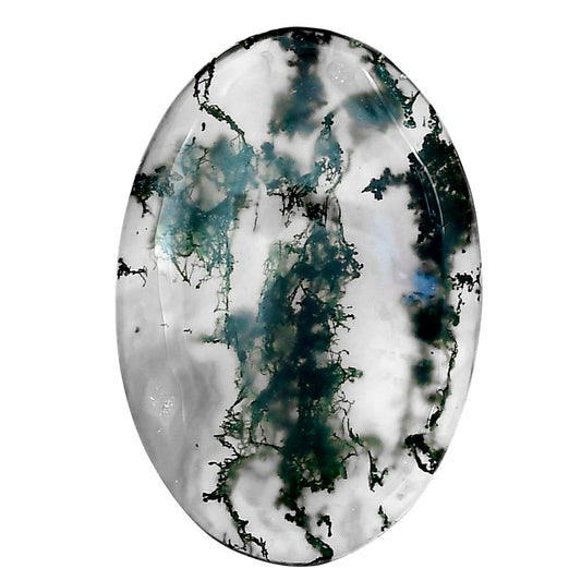 Green Moss Agate 37.8x25.6x5 mm Oval Gemstone LS02047-31