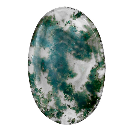 Green Moss Agate 39x25.65x4 mm Oval Gemstone LS02048-31