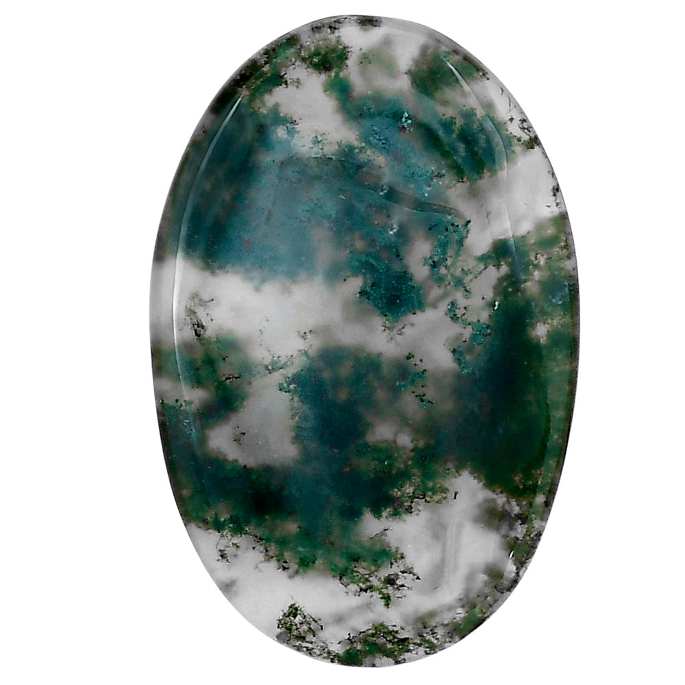 Green Moss Agate 38.1x25.1x4.5 mm Oval Gemstone LS02049-31